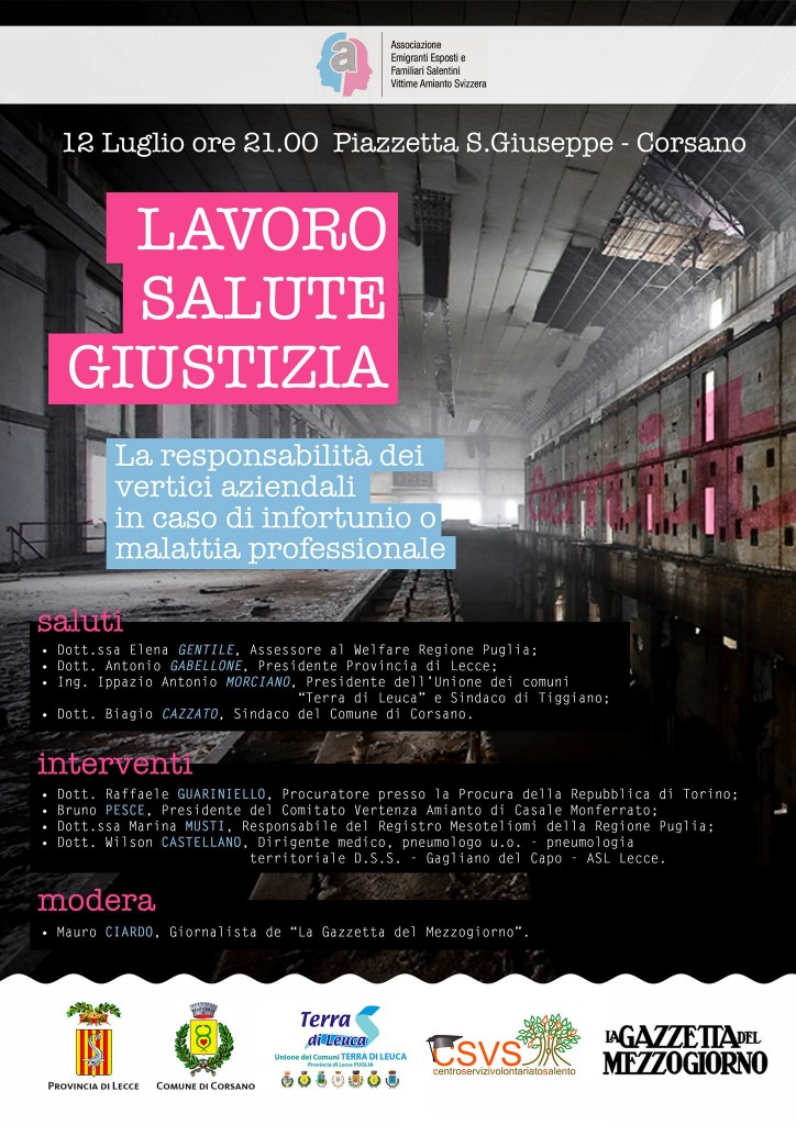 Manifesto Amianto Guariniello 12.07.13